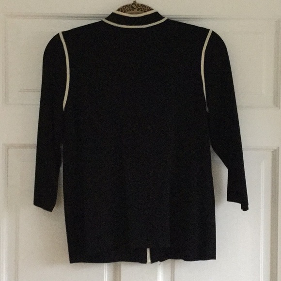 Liz Claiborne zip up cardigan black white sporty - Picture 4 of 6